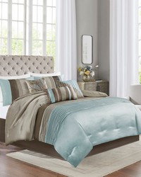 Amherst 7 Piece Comforter Set Blue Queen by   