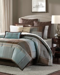 Lincoln Square 8 Piece Jaquard Comforter Set Brown Queen by   