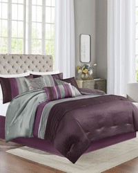 Amherst 7 Piece Comforter Set Purple Queen by   