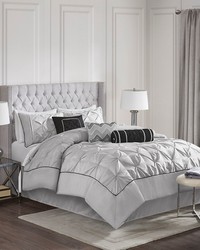 Laurel 7 Piece Tufted Comforter Set Grey Queen by   