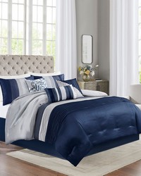 Amherst 7 Piece Comforter Set Navy Queen by   