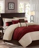 Olliix Palmer 7 PC Pieced Faux Suede Comforter Set Red