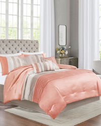 Amherst 7 Piece Comforter Set Coral Queen by   