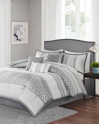 Bennett 7 Piece Comforter Set Grey Queen by   