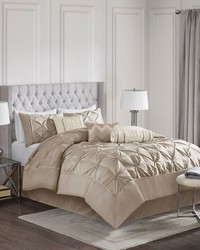 Laurel 7 Piece Tufted Comforter Set Taupe Queen by   