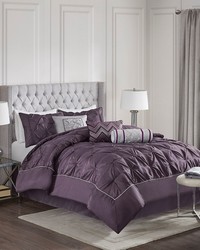 Laurel 7 Piece Tufted Comforter Set Plum Queen by   