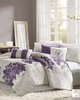 Olliix Lola Printed Cotton Sateen Comforter Set Taupe Grey/Purple