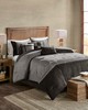 Olliix Boone 7 Piece Faux Suede Comforter Set Grey