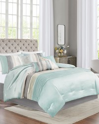 Amherst 7 Piece Comforter Set Aqua Queen by   