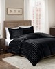 Olliix Duke Faux Fur Comforter Mini Set Black