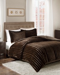 Duke Faux Fur Comforter Mini Set Chocolate Full Queen by   