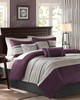 Olliix Palmer 7 PC Pieced Faux Suede Comforter Set Purple