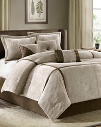 Dallas 7 Piece Micro Corduroy Comforter Set Taupe Queen by   