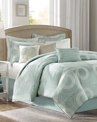 Baxter 7 Piece Jaquard Comforter Set Seafoam Sage Queen by   