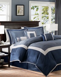 Genevieve 7 Piece Comforter Set Navy Queen by   