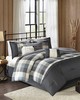 Olliix Ridge 7 Piece Herringbone Comforter Set Grey