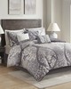 Olliix Vienna 7 Piece Cotton Printed Comforter Set Grey