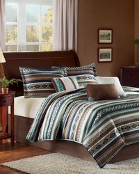 Malone 7 Piece Comforter Set Blue Queen by   