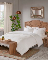 Lillian Cotton Comforter Set Ivory Full Queen by   