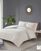 Olliix Amaya 3 Piece Cotton Seersucker Comforter Set Ivory