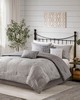 Olliix Walter 7 Piece Printed Seersucker Comforter Set Grey