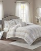 Olliix Zuri 4PC Faux Fur Comforter Set Snow Leopard