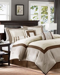 Genevieve 7 Piece Comforter Set Taupe Brown Queen by   