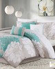 Olliix Lola Printed Cotton Sateen Comforter Set Aqua