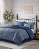 Olliix Walter 7 Piece Printed Seersucker Comforter Set Navy