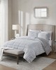 Olliix Gia Back Print Long Fur Comforter Mini Set Grey