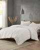 Olliix Blair Ruched Fur Down Alternative Comforter Set Ivory