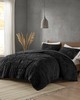 Olliix Blair Ruched Fur Down Alternative Comforter Set Black