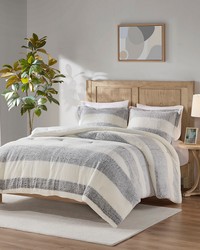 Hollis Sherpa Comforter Set Green Ivory King by   