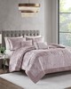 Olliix Lee 5 Piece Crinkle Velvet Comforter Set Blush