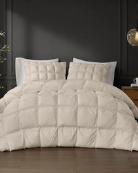 Stay Puffed Overfilled Down Alternative Comforter Tan Full Queen by   