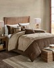 Olliix Boone 7 Piece Faux Suede Comforter Set Brown