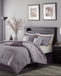 Biloxi 7 Piece Comforter Set Purple Queen by   