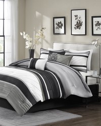 Blaire 7 Piece Comforter Set Grey Queen by   