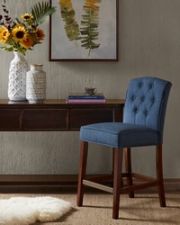 Marian Tufted Counter Stool Navy by   