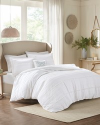 Celeste 4 Piece Microfiber 2in1 Duvet Set White Full Queen by   