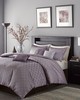 Olliix Biloxi 6 Piece Jaquard Duvet Cover Set Purple