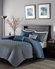 Olliix Biloxi 6 Piece Jaquard Duvet Cover Set Navy