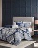 Olliix Vienna 6 Piece Printed Duvet Cover Set Indigo