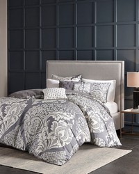 Vienna 6 Piece Printed Duvet Cover Set Grey Full Queen by   