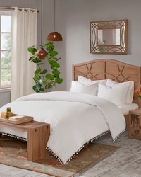 Lillian Cotton Duvet Cover Set Ivory Full Queen by   