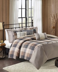 Ridge 6 Piece Herringbone Duvet Cover Set Neutral Full Queen by   