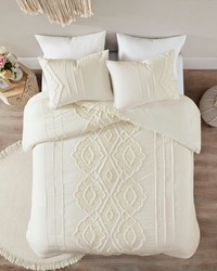 Margot 3 Piece Cotton Duvet Cover Set OffWhite Full Queen by   