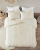 Olliix Margot 3 Piece Cotton Duvet Cover Set Off-White