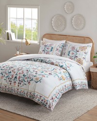 Gemma 3 Piece Floral Duvet Cover Set White Multi King by   