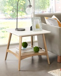 Parker End Table OffWhite Natural by  Kasmir 